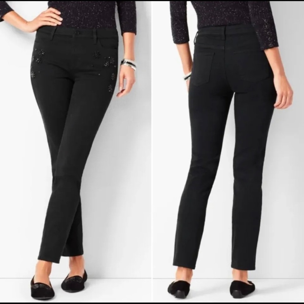 Talbots  flawless Crystal Embellished Limited Edition slim ankle jeans/14‎